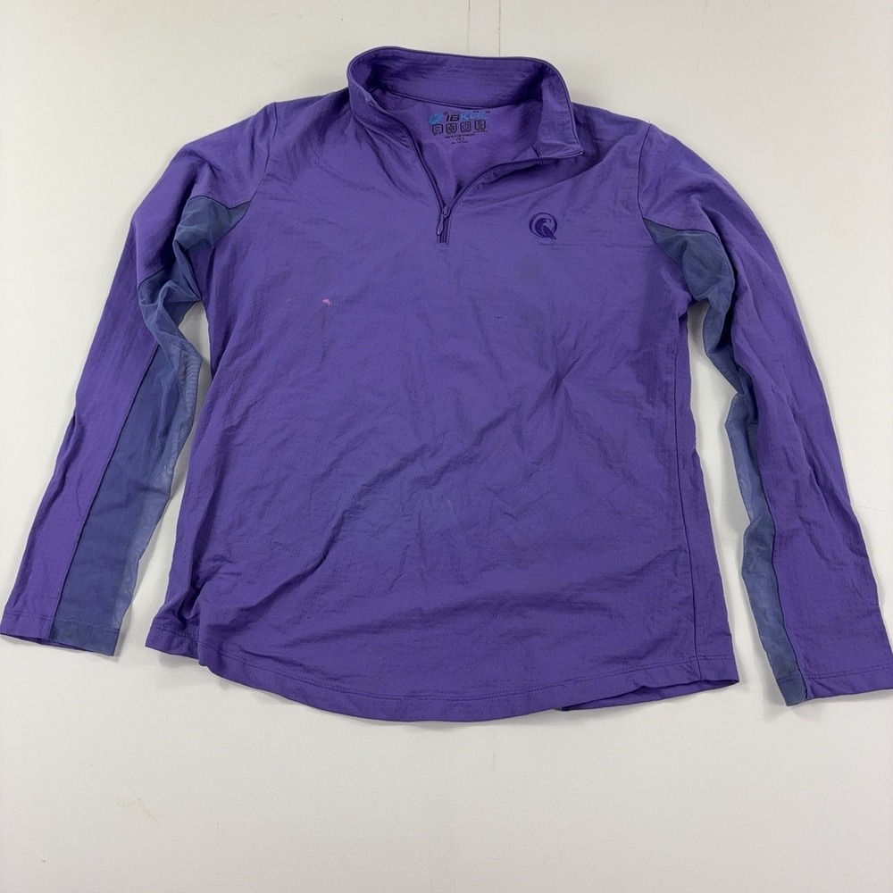 IBKUL Shirt Womens Medium Purple Long Sleeve 1/4 Zip UPF 50+ Quick Dry Top